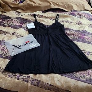 Size small Black woman's lace babydoll nightgown New with tags